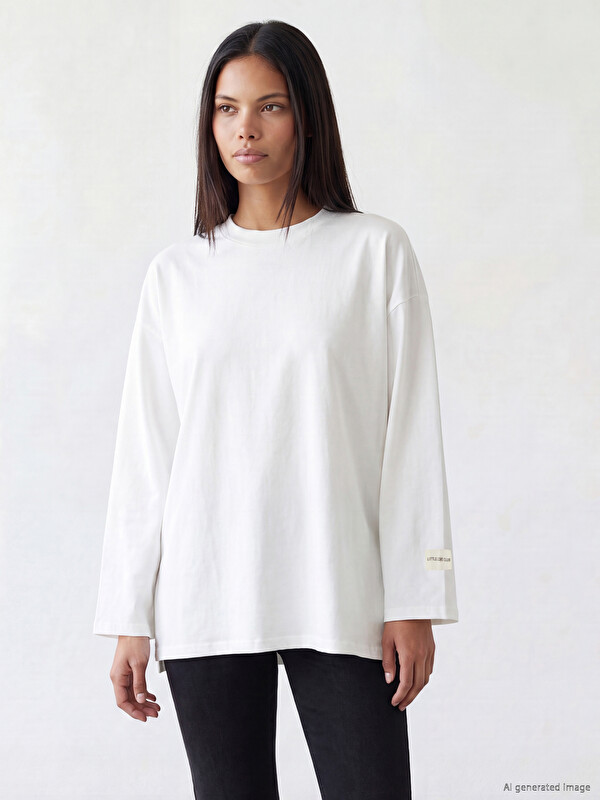 LCW Modest Bisiklet Yaka Kadın Sweatshirt Tunik