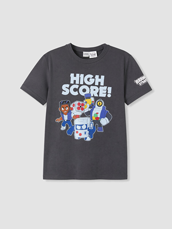 LCW Kids Bisiklet Yaka Brawl Stars Baskılı Erkek Çocuk Tişört