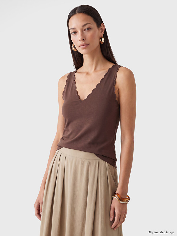 LCW EVERYDAY Woman Brown Tank Top