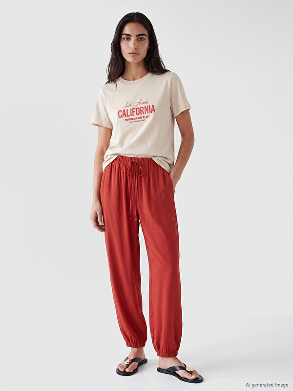LCW Vision Beli Lastikli Kadın Jogger Pantolon