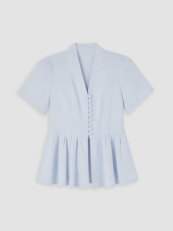 LCW Comfort V Yaka Peplum Bluz