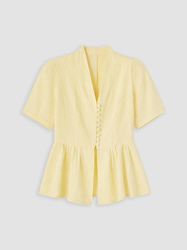 LCW Comfort V Yaka Peplum Bluz