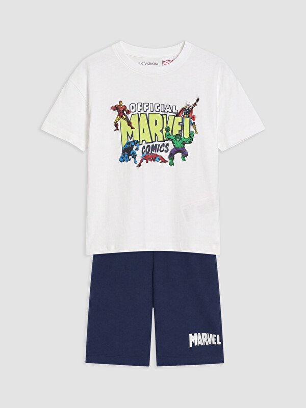 LCW Kids Set pizhamash të shkurtra me print Marvel për djem