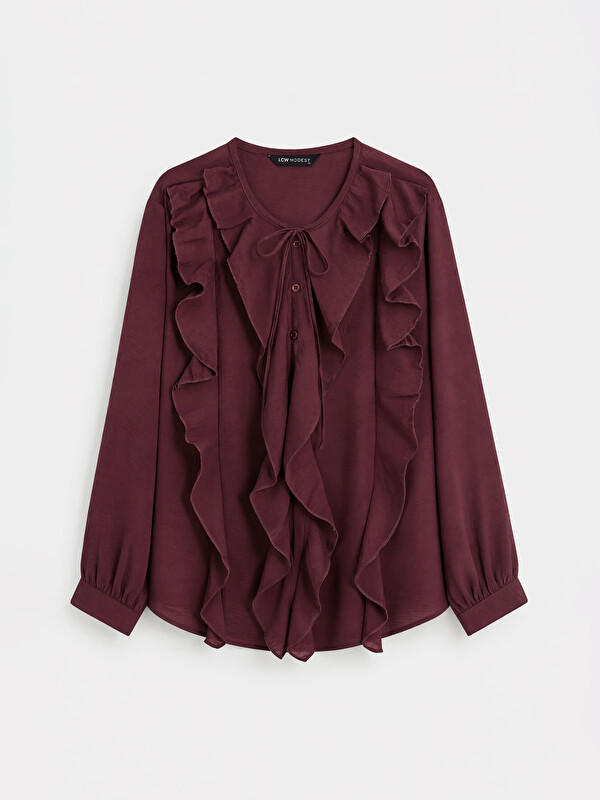LCW Modest Bağlamalı Yaka Fırfırlı Bluz
