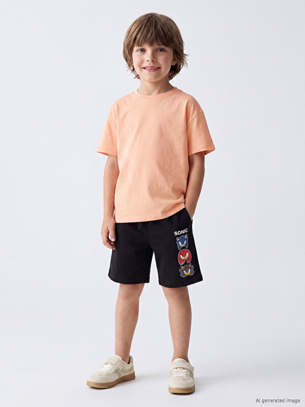 LCW Kids Sonic Baskılı Erkek Çocuk Şort