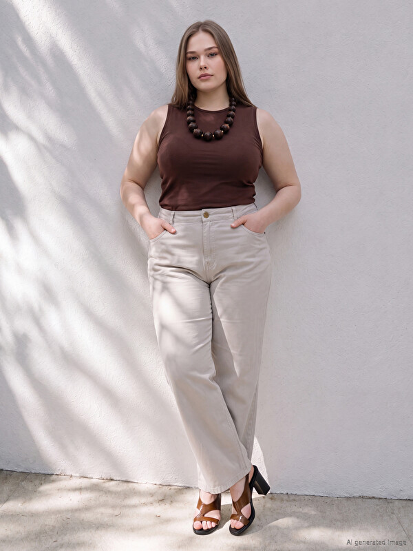 LCWAIKIKI Curve Büyük Beden Straight Fit Kadın Jean Pantolon
