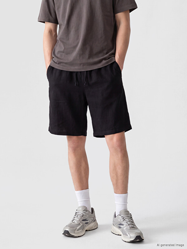 XSIDE Regular Fit Keten Karışımlı Erkek Şort