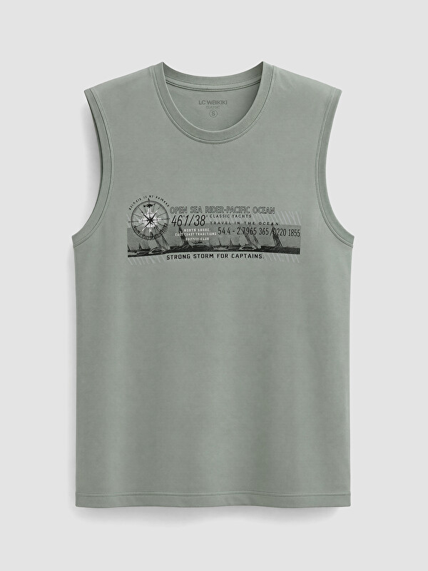 LCWAIKIKI Classic Crew Neck Printed Jersey Men's Sleeveless T-Shirt
