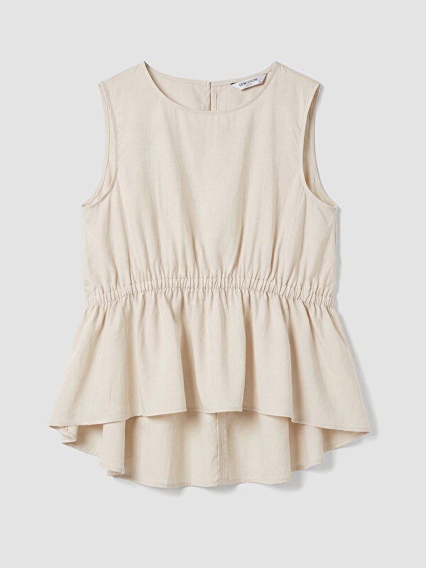 LCW Vision Bisiklet Yaka Peplum Bluz