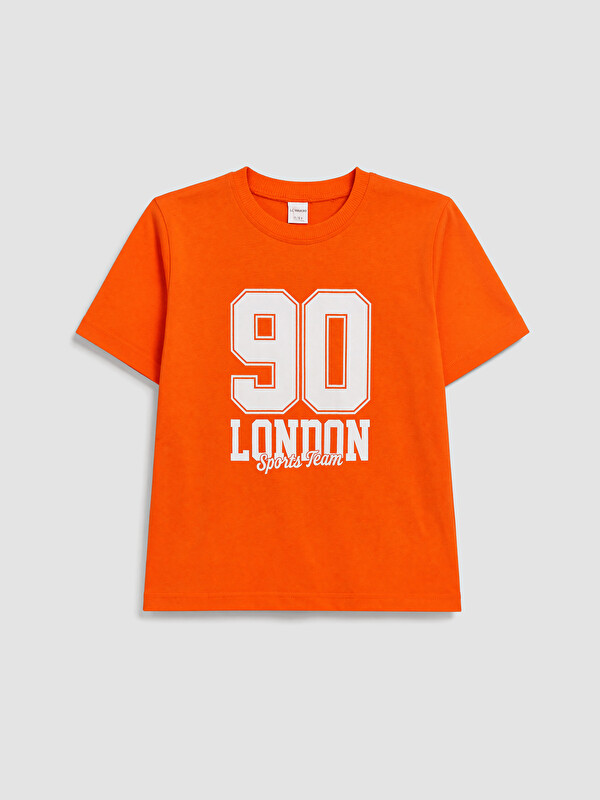 LCW Kids Bisiklet Yaka London Baskılı Erkek Çocuk Tişört