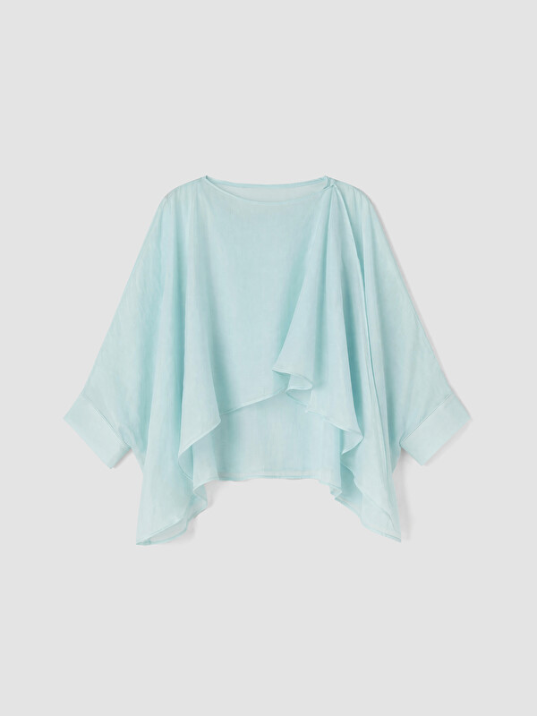 LCW Modest Kayık Yaka Fırfırlı Asimetrik Kesim Bluz