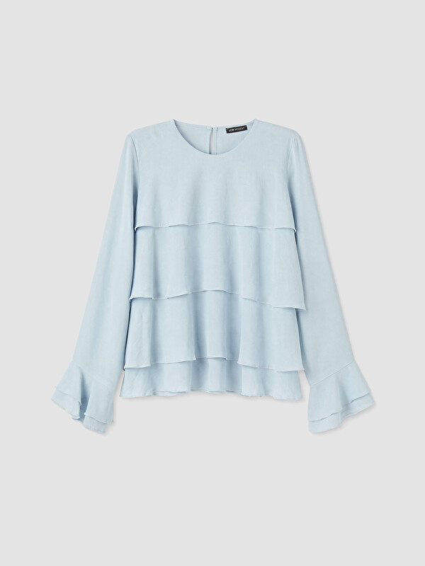 LCW Modest Bisiklet Yaka Katkat Bluz