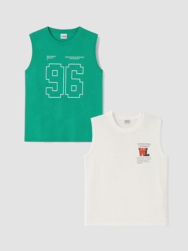 LCW Kids Printed Boys' 2-pack Tank Top