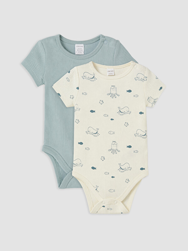 LCW baby Baby Boys' Snap Bodysuit 2 Pack