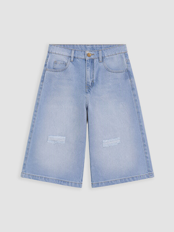 LCW Kids Ripped Detailed Girls' Jean Shorts
