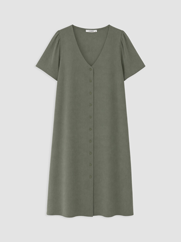 LCWAIKIKI Curve Woman Khaki Dress