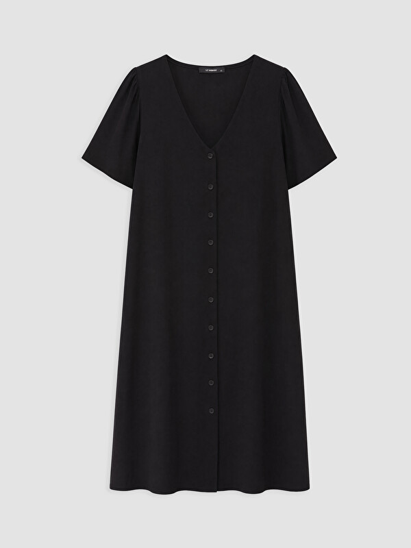 LCWAIKIKI Curve Woman Black Dress