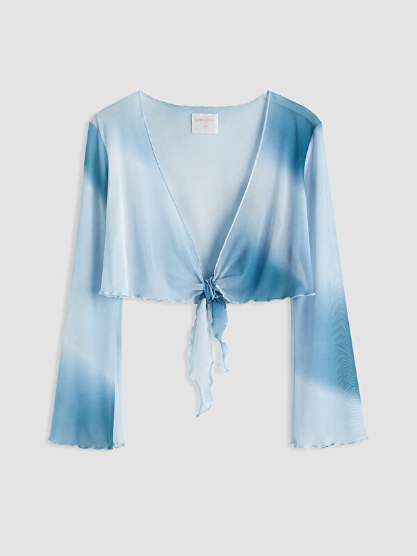 LCW DREAM Tie-dye Patterned Women's Tulle Beach Blouse