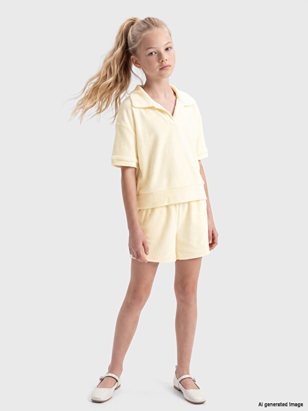 LCW Kids Polo Yaka Kız Çocuk Şortlu Takım