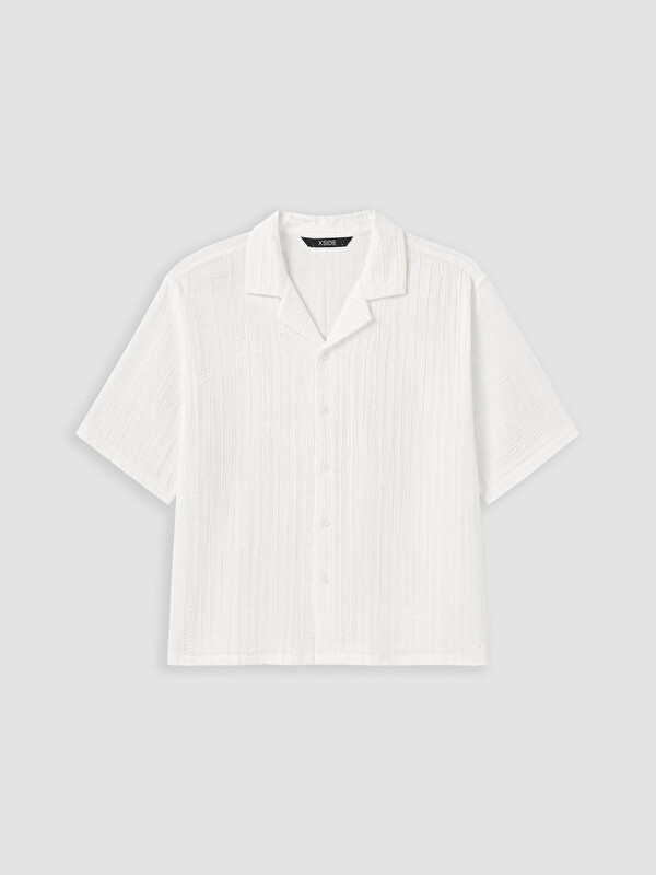 XSIDE Regular Fit Apaş Yaka Erkek Dokulu Gömlek