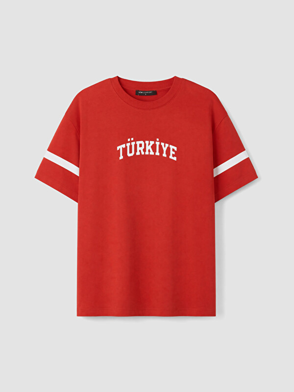 LCW Comfort Türkiye Baskılı %100 Pamuklu Kadın Tişört