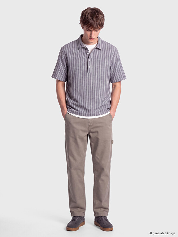 XSIDE Loose Fit Çizgili Erkek Gömlek