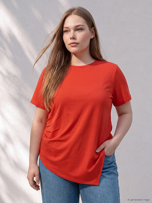 LCWAIKIKI Curve Plus Size Ruched Blouse