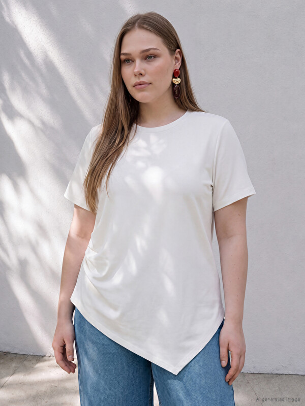 LCWAIKIKI Curve Plus Size Ruched Blouse