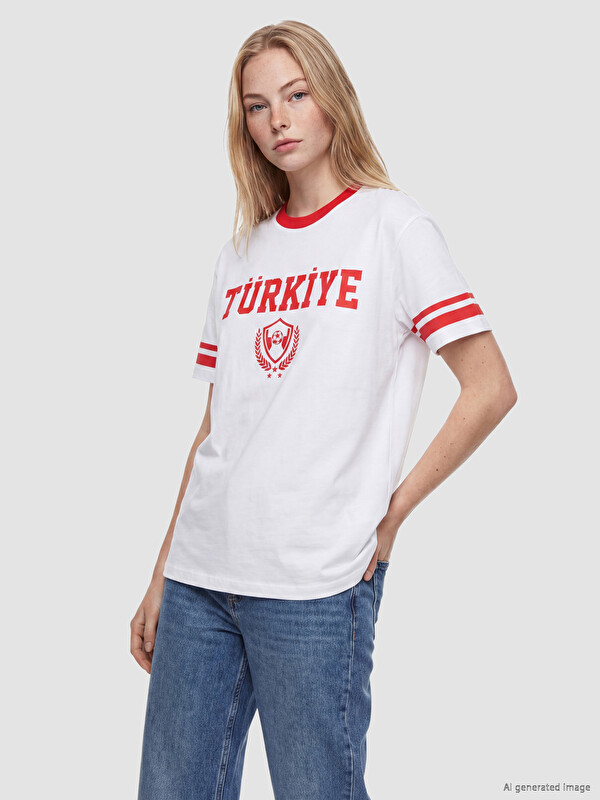 XSIDE Türkiye Baskılı %100 Pamuklu Kadın Tişört