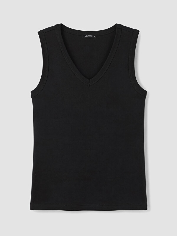 LCWAIKIKI Curve Woman Black Tank Top