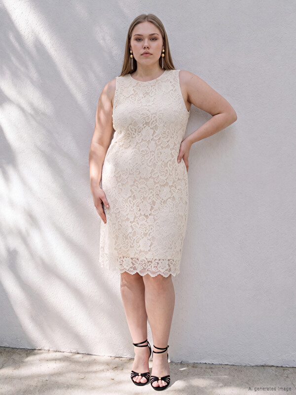 LCWAIKIKI Curve Plus Size Lace Dress