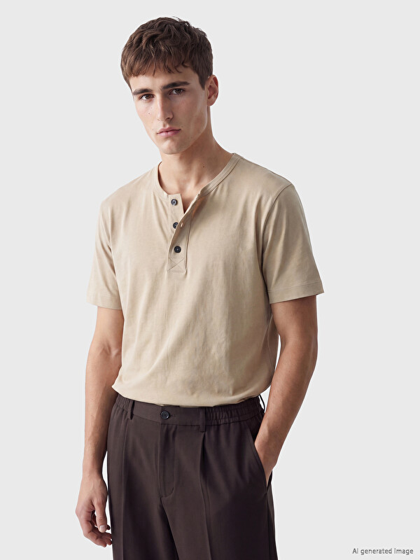 LCW Vision Henley Yaka Erkek Tişört