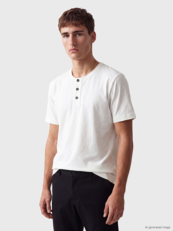 LCW Vision Henley Yaka Erkek Tişört