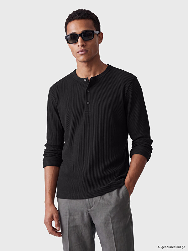 LCW Vision Henley Yaka Erkek Tişört