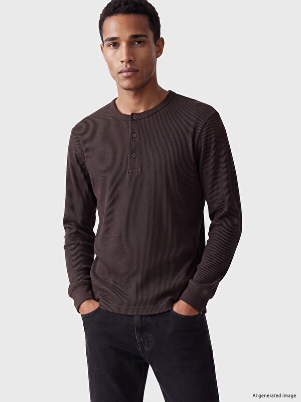 LCW Vision Henley Yaka Erkek Tişört