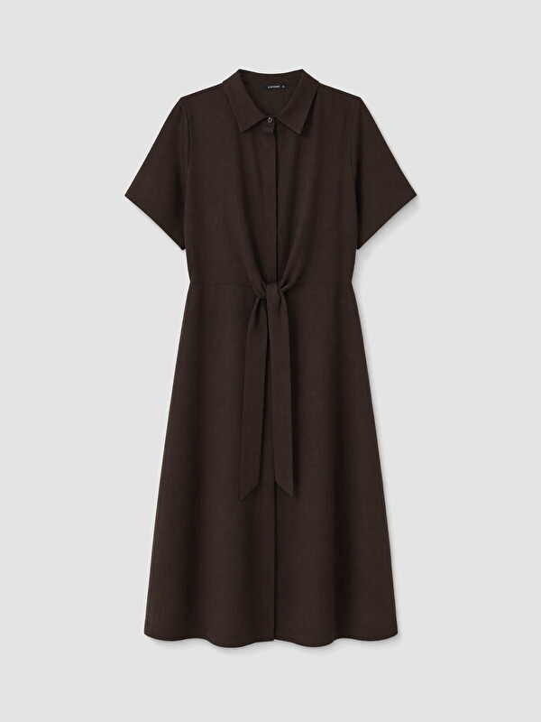 LCW Curve Woman Brown Shirt Dress