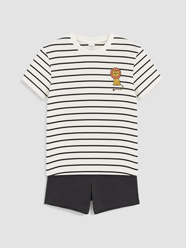 LCW baby Çizgili Erkek Bebek Şortlu Takım