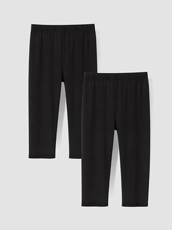 LCWAIKIKI Curve Plus Size Elastic Waist Women's Leggings 2 Pack