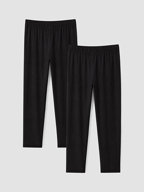 LCWAIKIKI Curve Plus Size Elastic Waist Women's Leggings 2 Pack