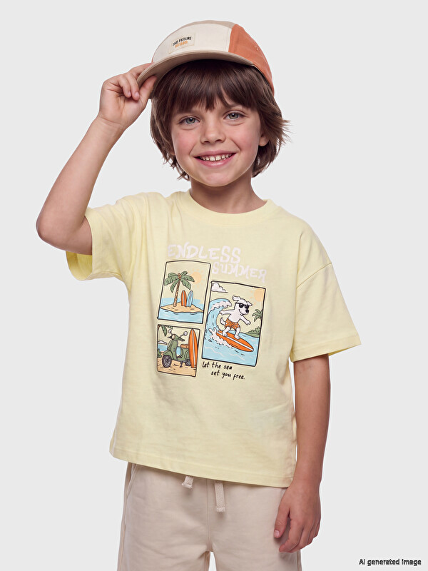 LCW Kids Set me pantallona të shkurtra të stampuara për djem