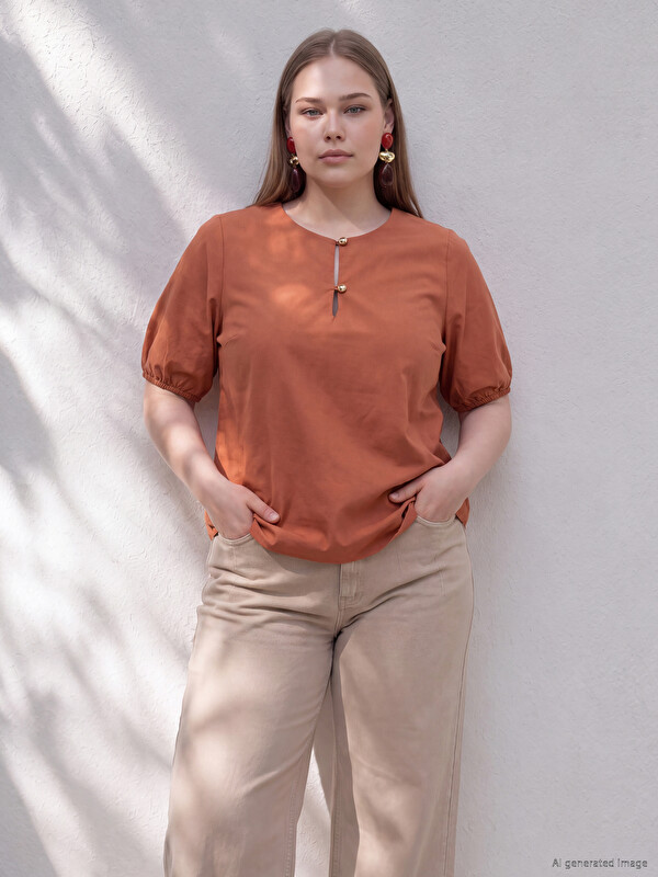 LCWAIKIKI Curve Bluza velike veličine sa dugmadima