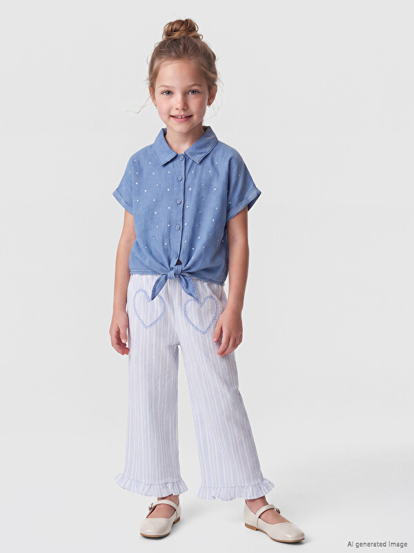 LCW Kids Elastic Waist Striped Girls' Pants