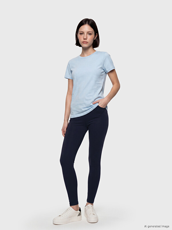 LCW Petite Elastic Waist Women's Leggings