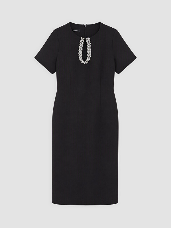 LCWAIKIKI Curve Window Detailed Stone Embellished Women's Dress
