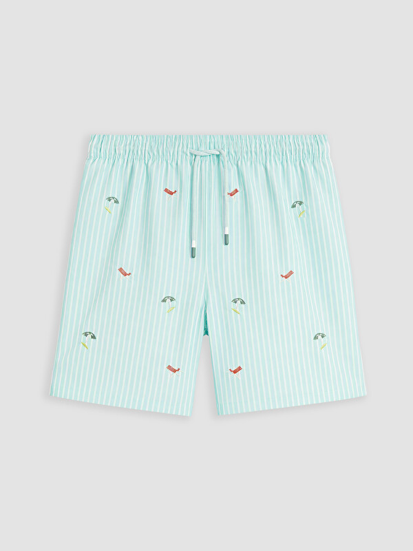 LCW SWIMWEAR Kısa Boy Nakışlı Erkek Deniz Şortu