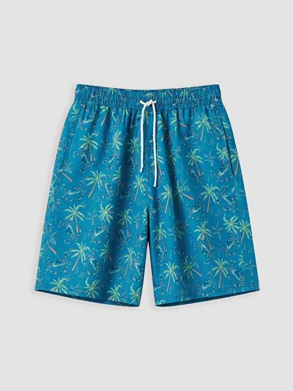 LCW SWIMWEAR Diz Hizası Boy Desenli Erkek Deniz Şortu