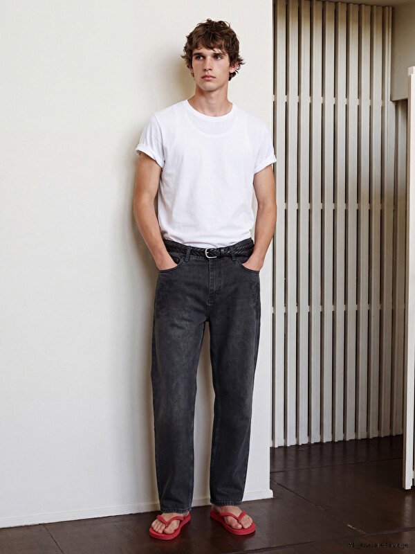XSIDE Loose Fit Nakışlı Erkek Jean Pantolon