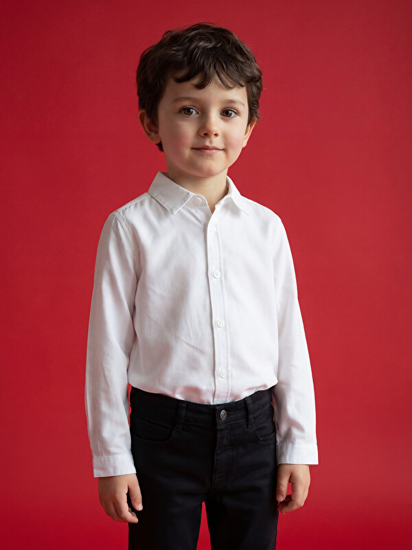 LCW Kids Hakim Yaka Uzun Kollu Basic Erkek Çocuk Gömlek