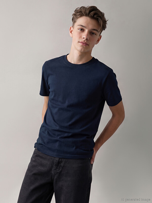 LCW Kids Crew Neck Basic Short Sleeve Boys' T-Shirt