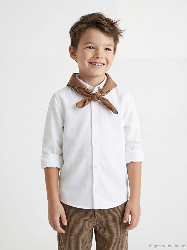 LCW Kids Uzun Kollu Basic Erkek Çocuk Gömlek